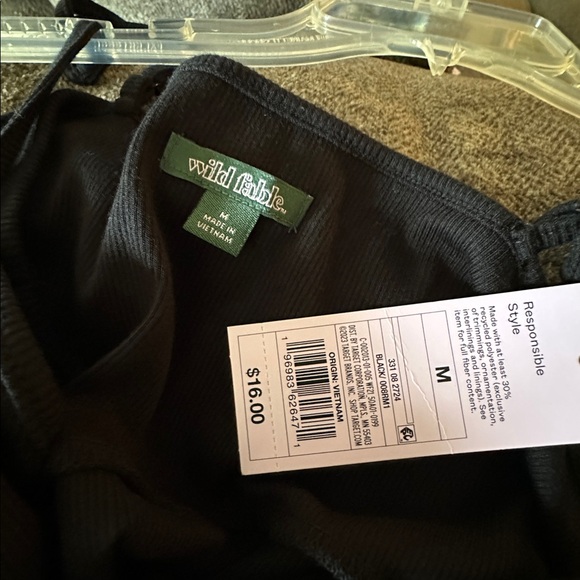 Wild Fable black Ribbed Dress women’s medium NWT - Picture 3 of 3